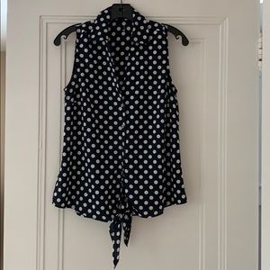 Ann Taylor polka dot tie top